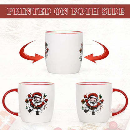 Christmas Mugs, Christmas Gifts Coffee Mug Tea Cup, Christmas Mugs Set of 4, 11 Fl Oz