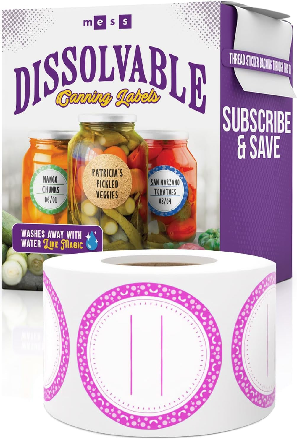 Canning Labels Dissolvable Stickers for Mason Jars and More (2" round 200/Roll) Canning Supplies Washes off in Seconds like Magic - Jar Labels Homemade Jam, Jelly, and More (Slate)