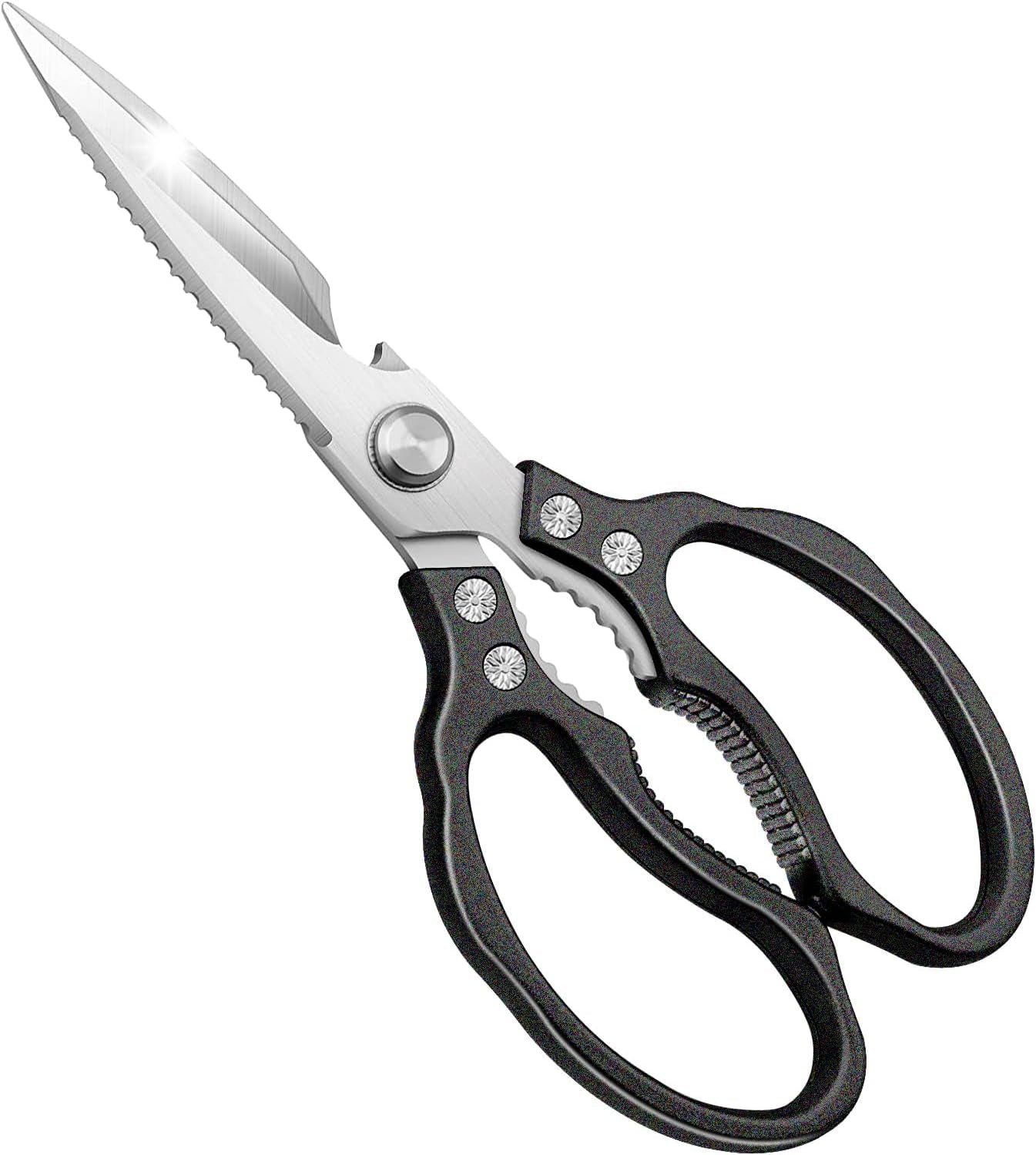 Kitchen Scissors All Purpose Heavy Duty, Ultra Sharp Stainless Steel Kitchen Shears Dishwasher Safe, Cooking Shears for Chicken, Poultry, Fish, Meat, Herbs & Grapes with Non-Slip Grips - Gold