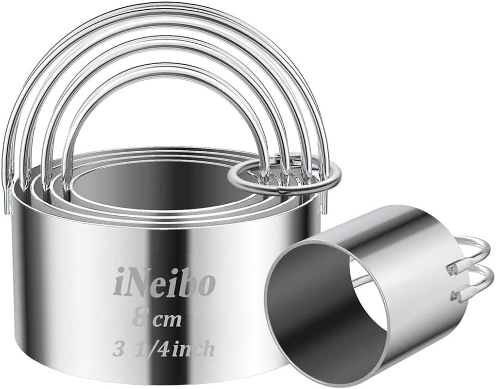 Fluted Edge Biscuit Cutter Set - round Circle Scone, Pastry, and Dough Cutters for Baking, Dumpling Skin, and Fondant