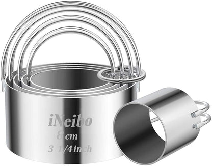 Fluted Edge Biscuit Cutter Set - round Circle Scone, Pastry, and Dough Cutters for Baking, Dumpling Skin, and Fondant