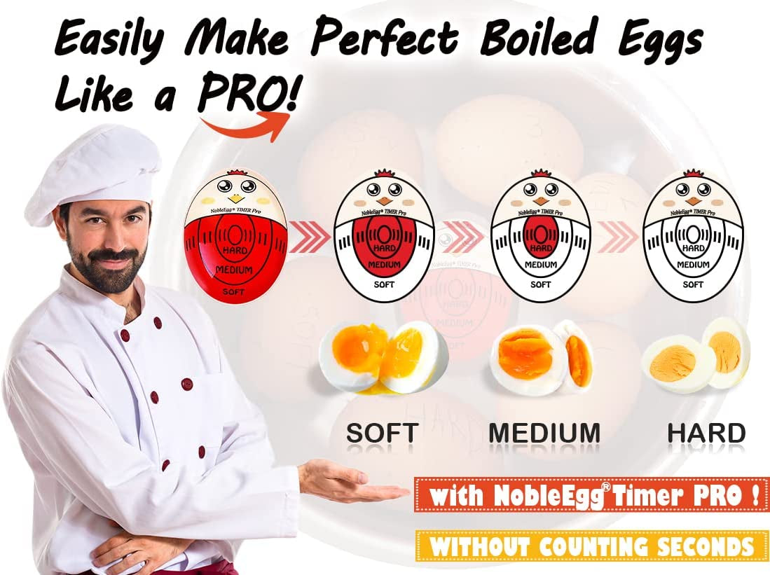 Egg Timer Pro | Soft Hard Boiled Egg Timer That Changes Color When Done | No BPA, Certified (2-Pack)