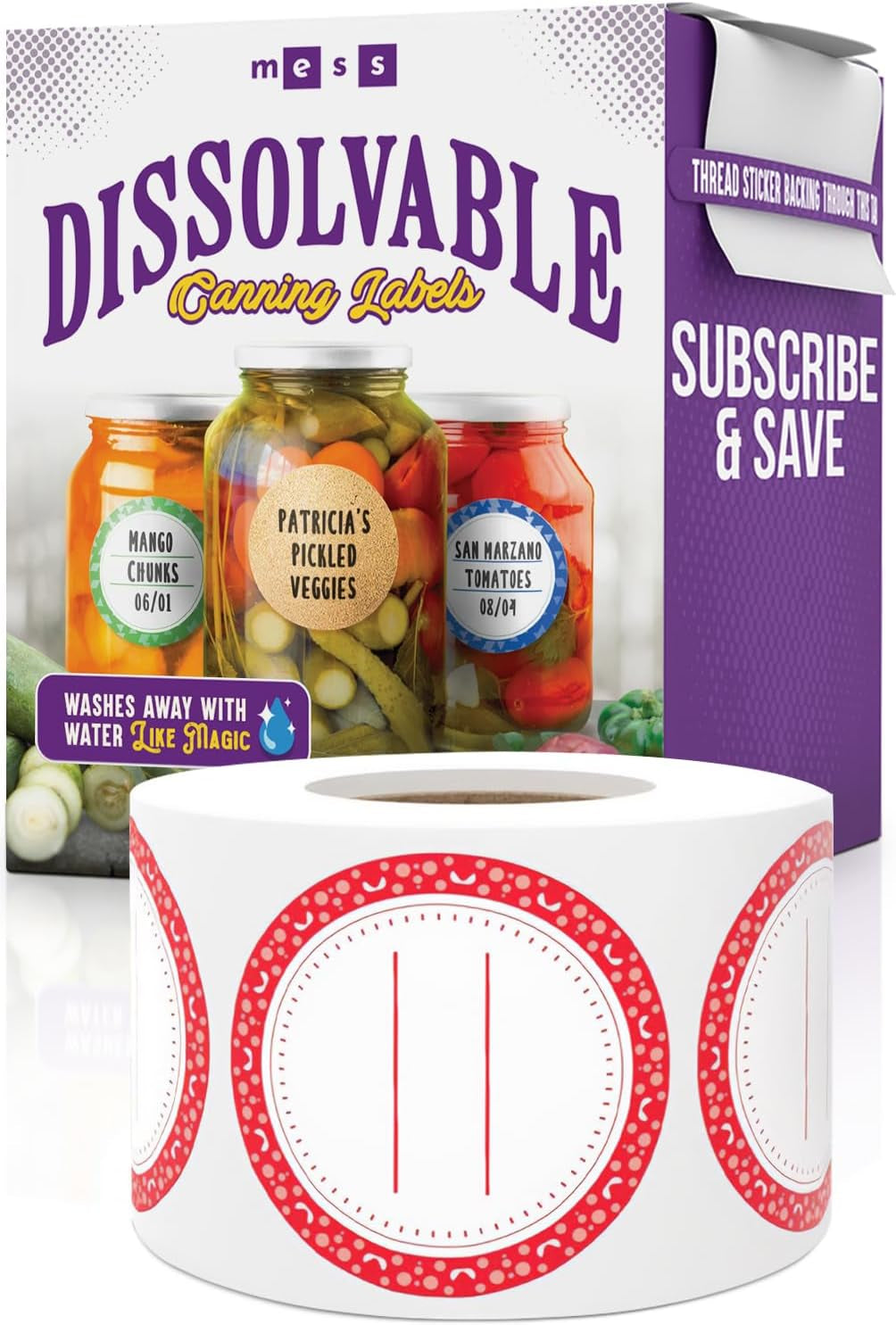 Canning Labels Dissolvable Stickers for Mason Jars and More (2" round 200/Roll) Canning Supplies Washes off in Seconds like Magic - Jar Labels Homemade Jam, Jelly, and More (Slate)