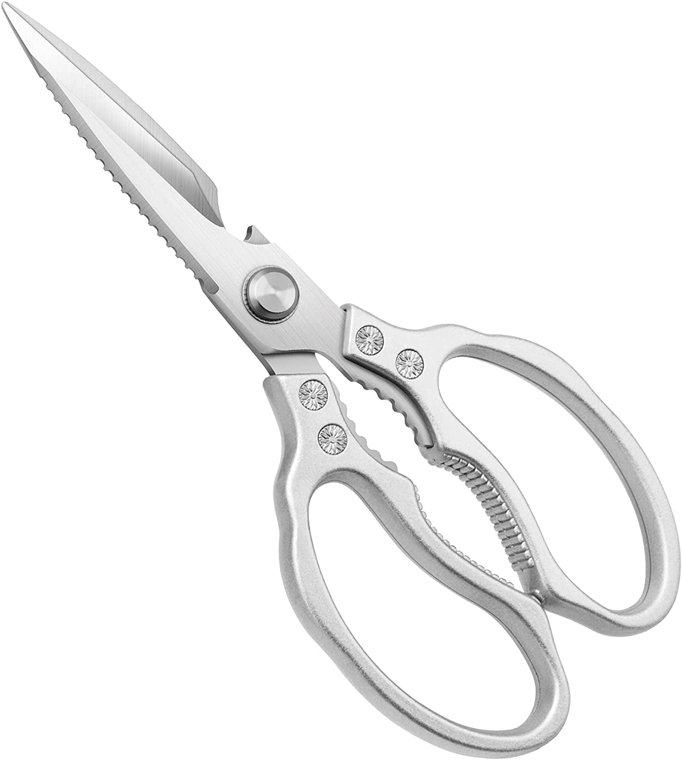 Kitchen Scissors All Purpose Heavy Duty, Ultra Sharp Stainless Steel Kitchen Shears Dishwasher Safe, Cooking Shears for Chicken, Poultry, Fish, Meat, Herbs & Grapes with Non-Slip Grips - Gold