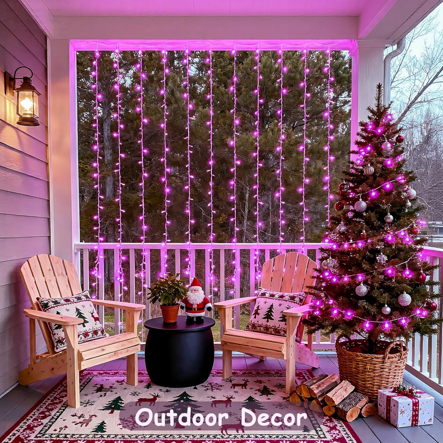 300 LED Curtain Lights Plug in with Remote, 9.8X9.8FT Pink Christmas Lights Indoor, 8 Modes Pink String Lights for Bedroom Window Wall Party Backdrop Xmas Valentine Decorations