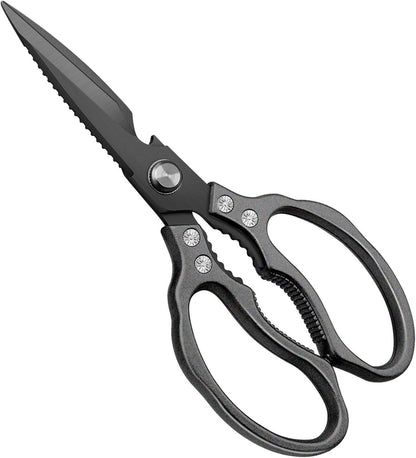 Kitchen Scissors All Purpose Heavy Duty, Ultra Sharp Stainless Steel Kitchen Shears Dishwasher Safe, Cooking Shears for Chicken, Poultry, Fish, Meat, Herbs & Grapes with Non-Slip Grips - Gold
