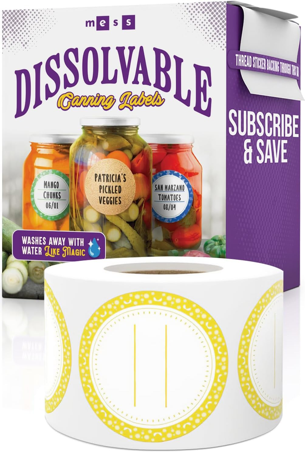 Canning Labels Dissolvable Stickers for Mason Jars and More (2" round 200/Roll) Canning Supplies Washes off in Seconds like Magic - Jar Labels Homemade Jam, Jelly, and More (Slate)