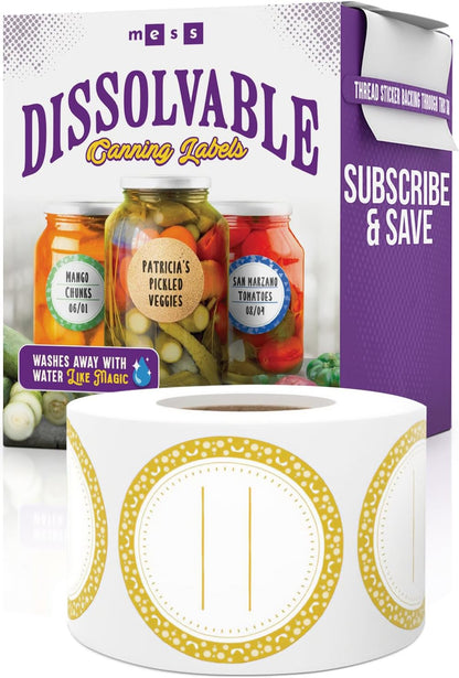 Canning Labels Dissolvable Stickers for Mason Jars and More (2" round 200/Roll) Canning Supplies Washes off in Seconds like Magic - Jar Labels Homemade Jam, Jelly, and More (Slate)