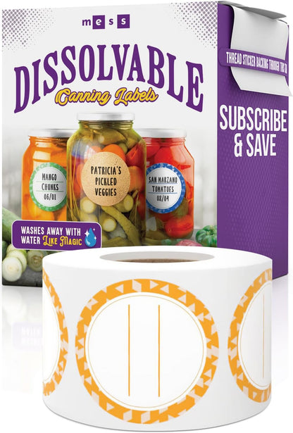 Canning Labels Dissolvable Stickers for Mason Jars and More (2" round 200/Roll) Canning Supplies Washes off in Seconds like Magic - Jar Labels Homemade Jam, Jelly, and More (Slate)